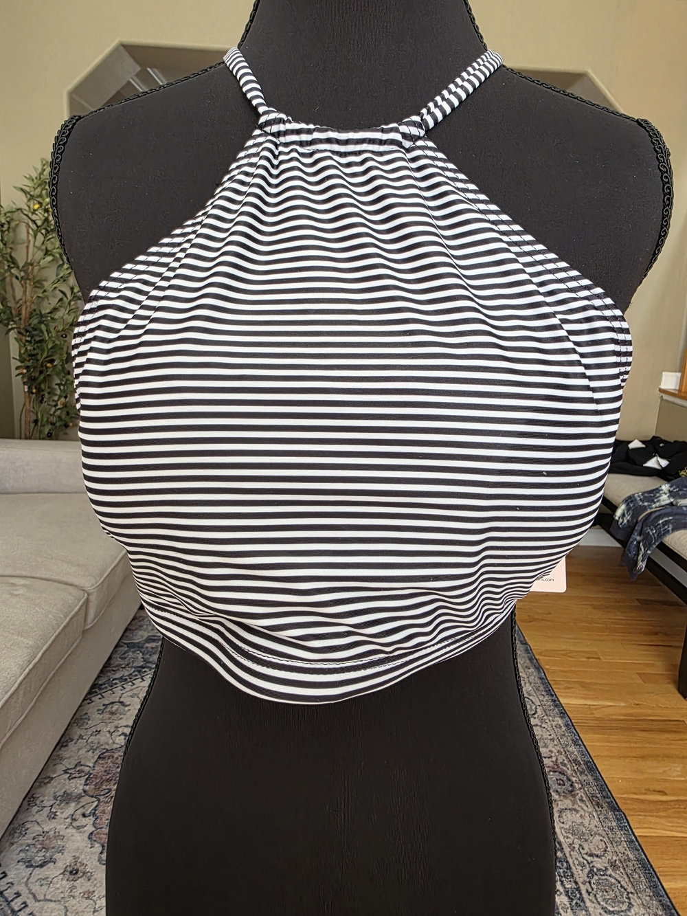 Bathing Suit Women’s Charmo,Black & White Striped Bikini.